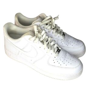 Nike Air Force 1  Leather Men's White Leather Quality Sneaker Size12 Sneakercore